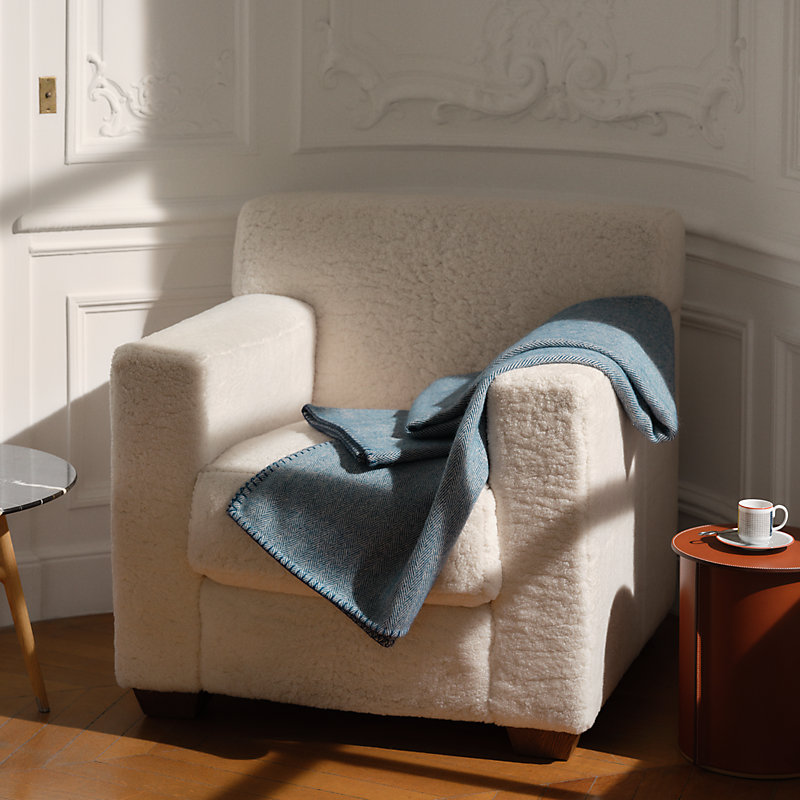 HERMES タオルケット Swing blanket - Blue | Hermès USA